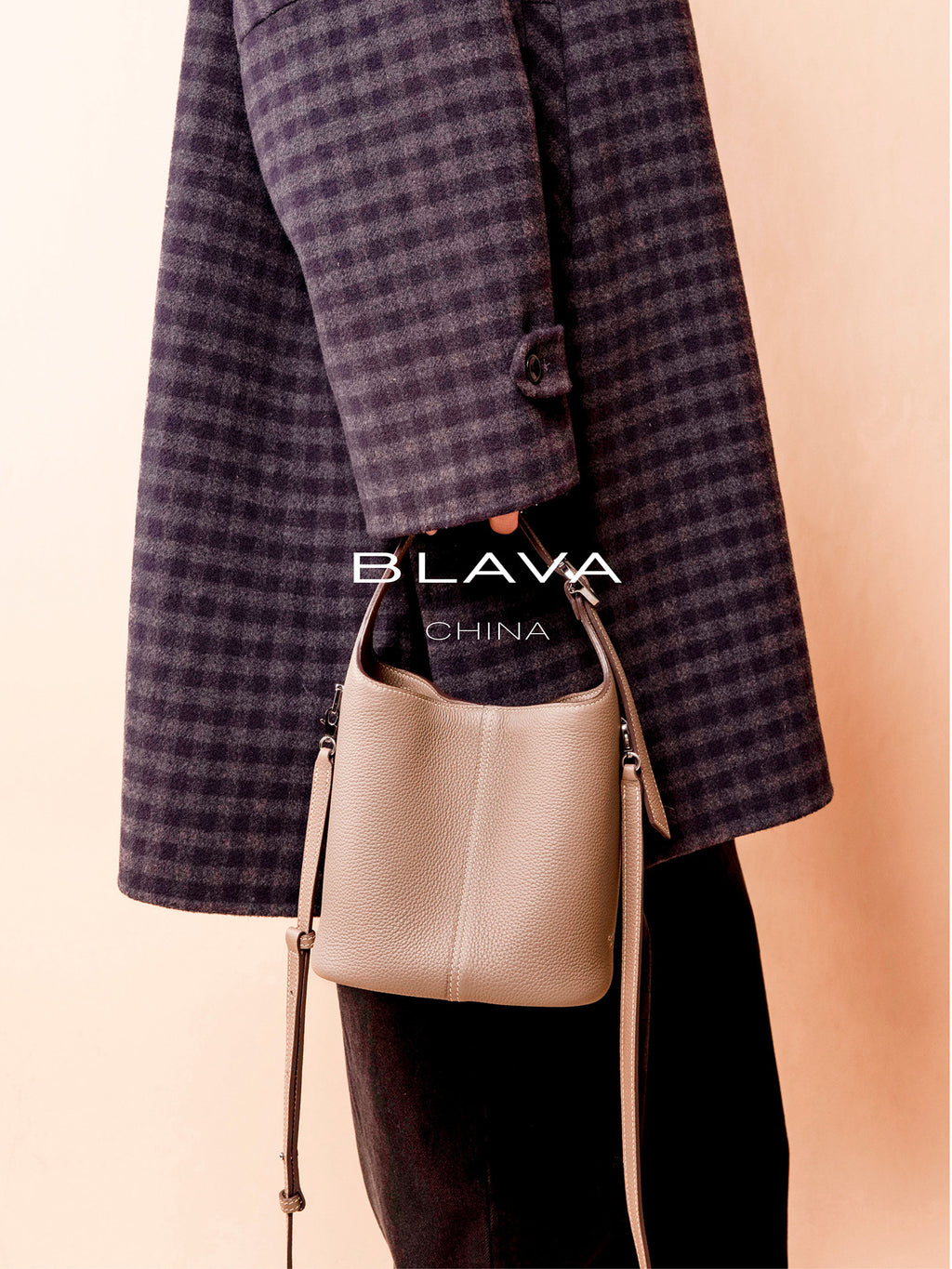 BLAVA Togo Leather Bucket Bag