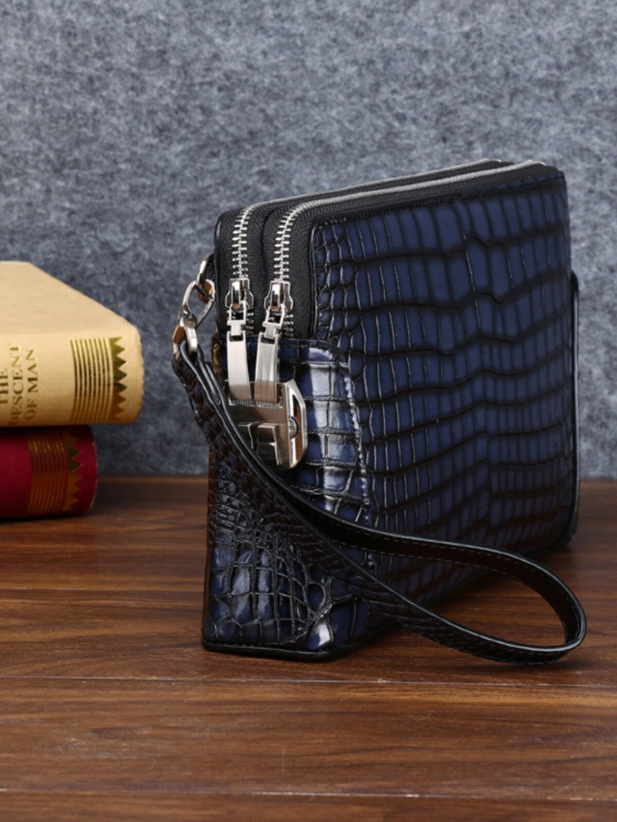 Men's Crocodile Leather Clutch Bag