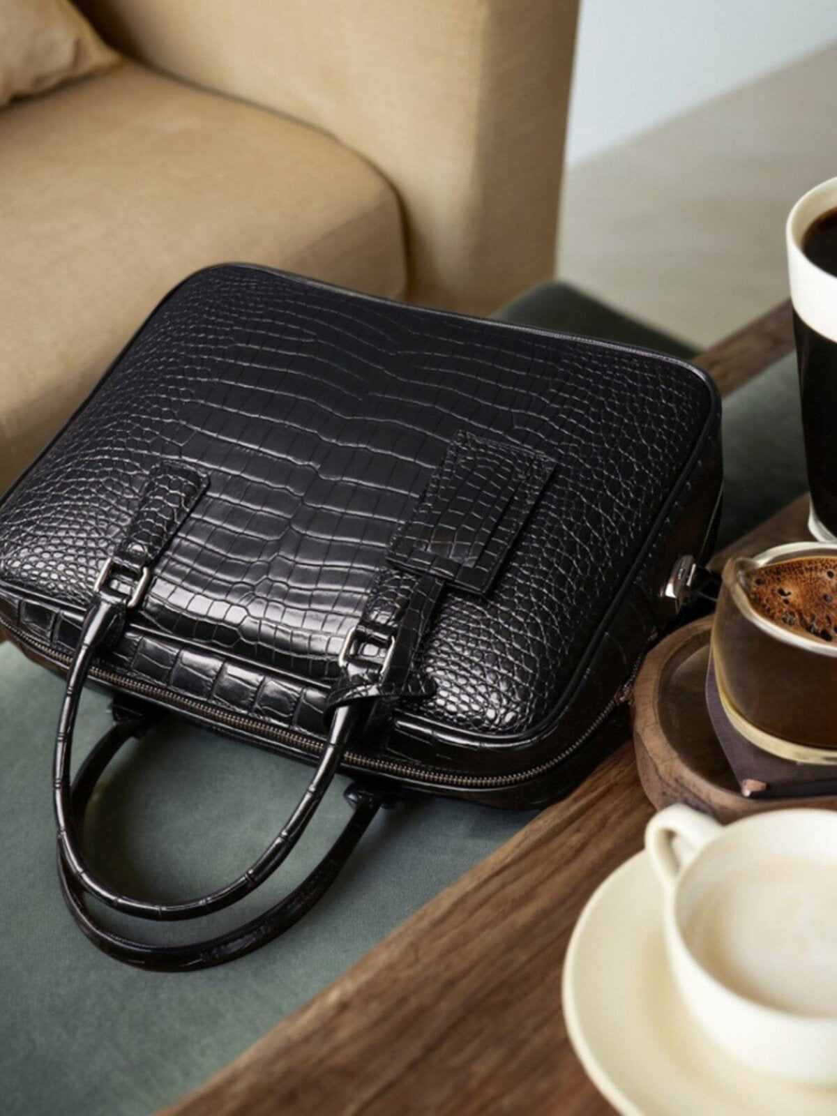 Men's Crocodile Leather Briefcase