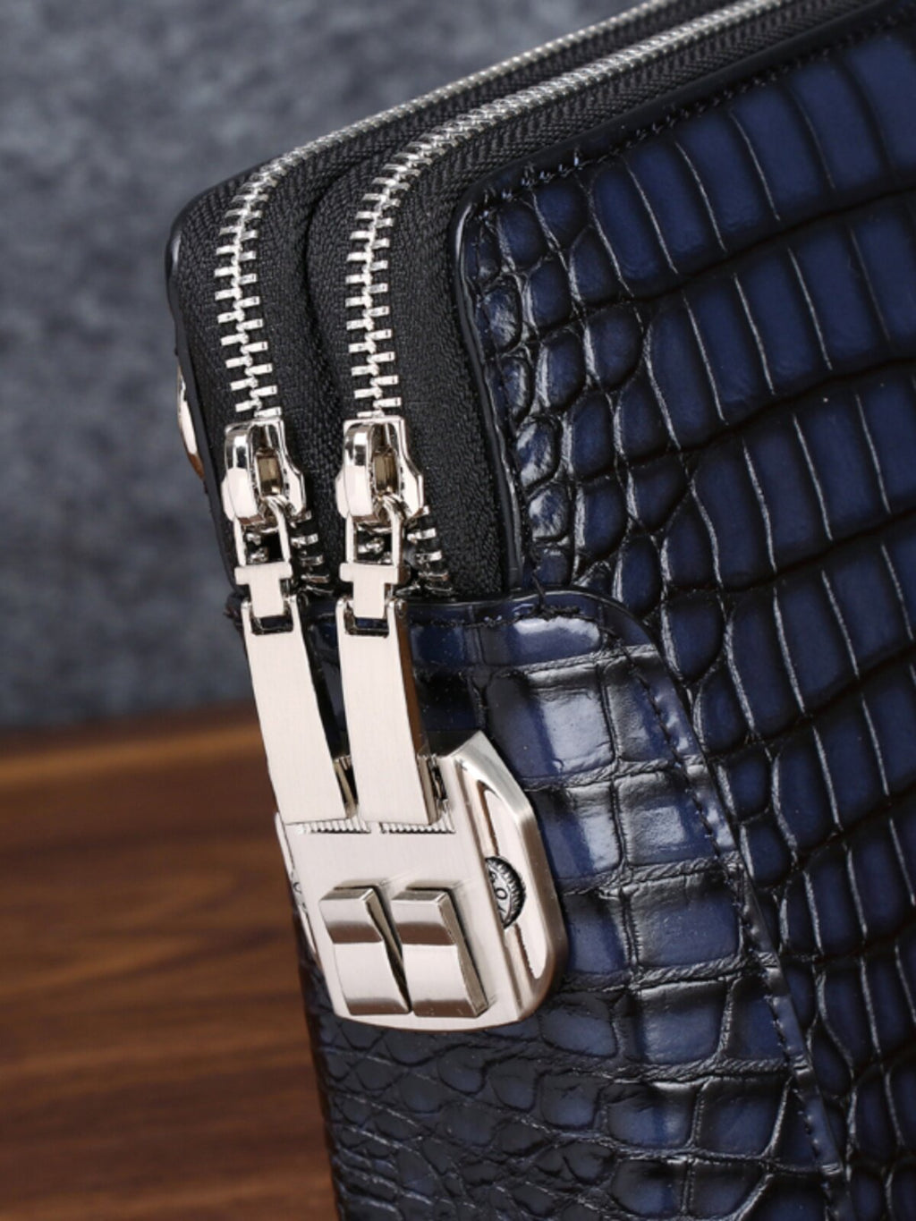 Men's Crocodile Leather Clutch Bag