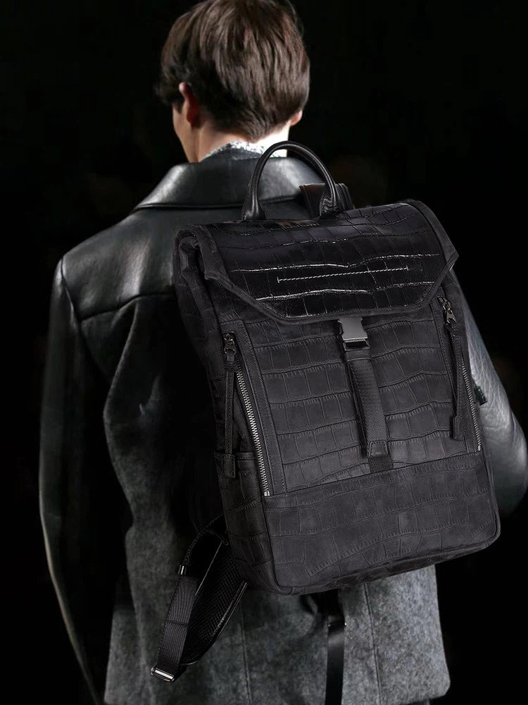 Men's Crocodile Leather Backpack