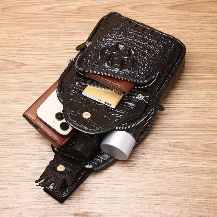 Men's Crocodile Leather Sling Bag