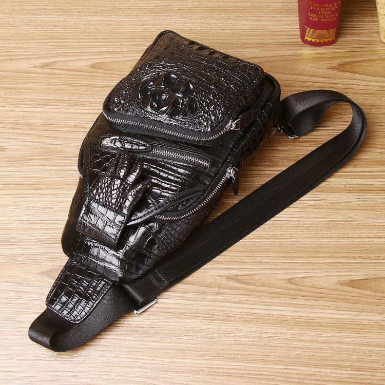 Men's Crocodile Leather Sling Bag