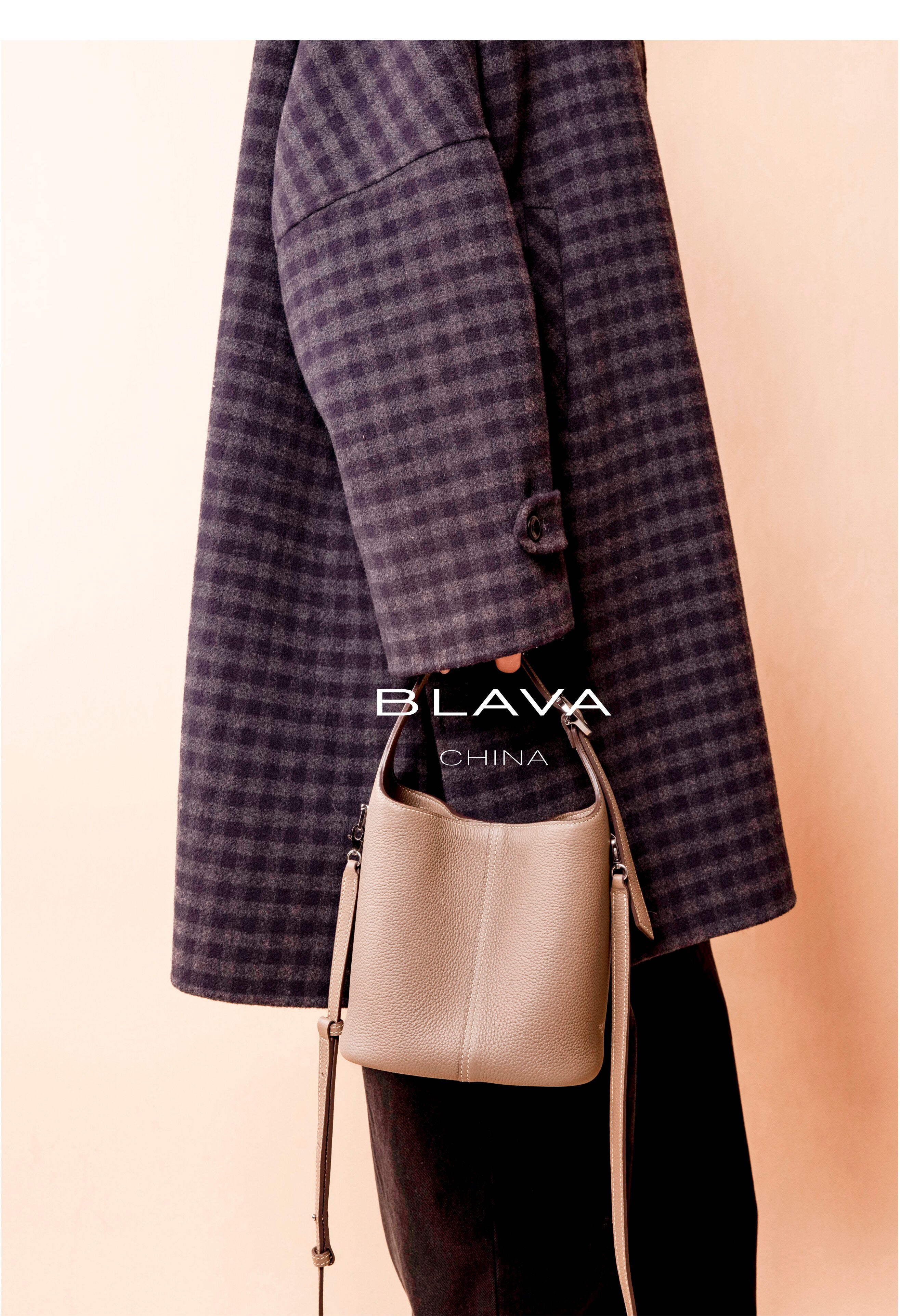 BLAVA Togo Leather Bucket Bag