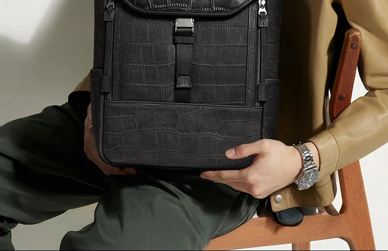 Men's Crocodile Leather Backpack